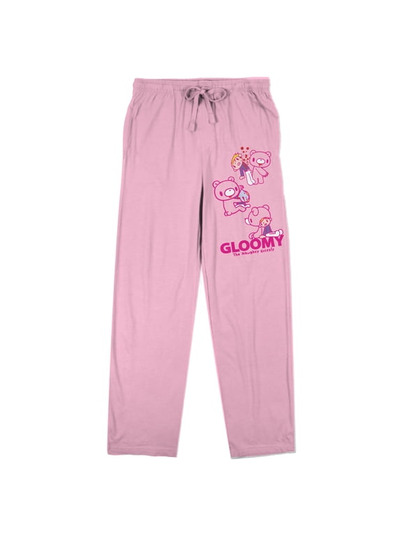 Gloomy Bear Three Bears Women's Pink Sleep Pajama Pants-Medium