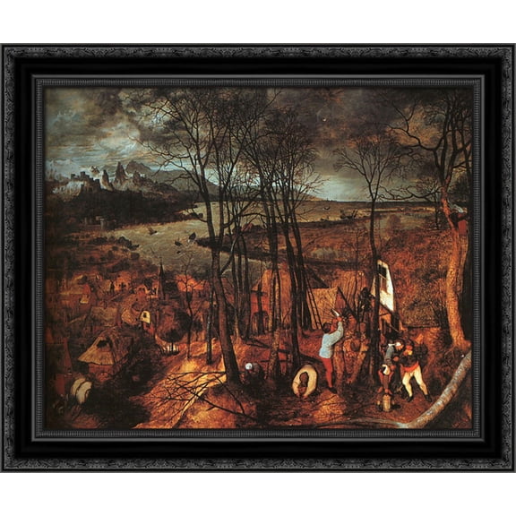 Gloomy Day 24x20 Black Ornate Wood Framed Canvas Art by Bruegel, Pieter the Elder