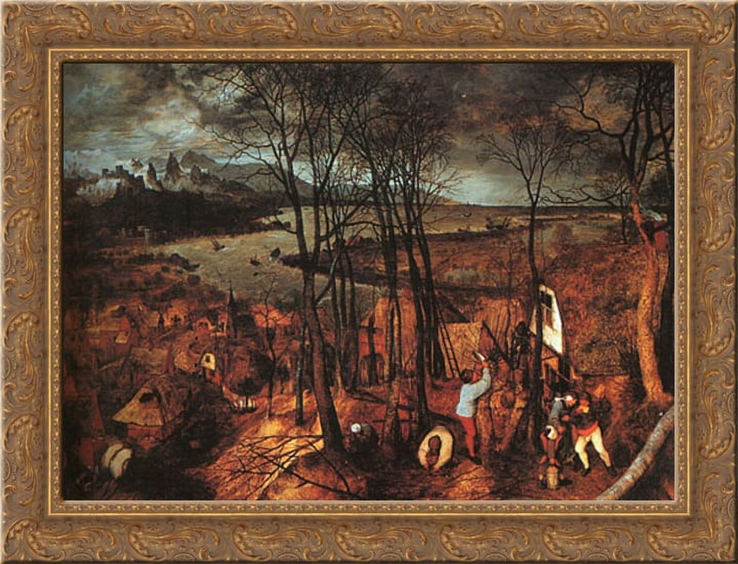 Gloomy Day 24x20 Gold Ornate Wood Framed Canvas Art by Bruegel, Pieter ...