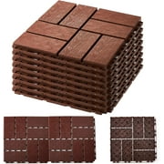 Gloppers 38 Pack Plastic Interlocking Deck Tiles,12"x12" Patio Deck Tiles for Porch Poolside Balcony Backyard