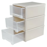 Gloreen 17.5 Quart Plastic Storage Drawers, Stacking Storage Drawer Box, 3-Pack