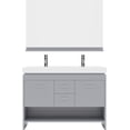 thumbnail image 1 of Gloria 48" Double Bath Vanity in Gray with White Ceramic Top and Integrated Square Sinks with Matching Mirror, 1 of 3