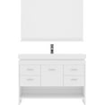 thumbnail image 1 of Gloria 48" Single Bath Vanity in White and Square Sink with Brushed Nickel Faucet with Matching Mirror, 1 of 3