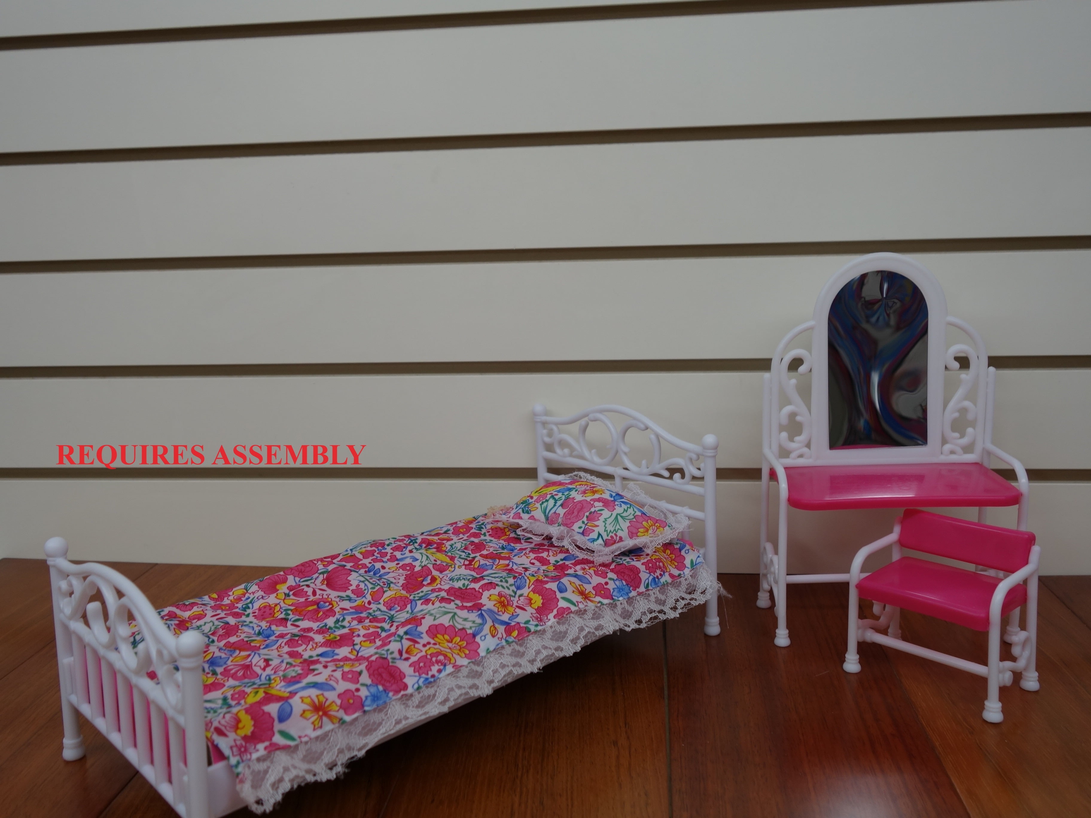 Gloria Beauty Bedroom Play Set , 11.5" Barbie Doll size doll house furniture set
