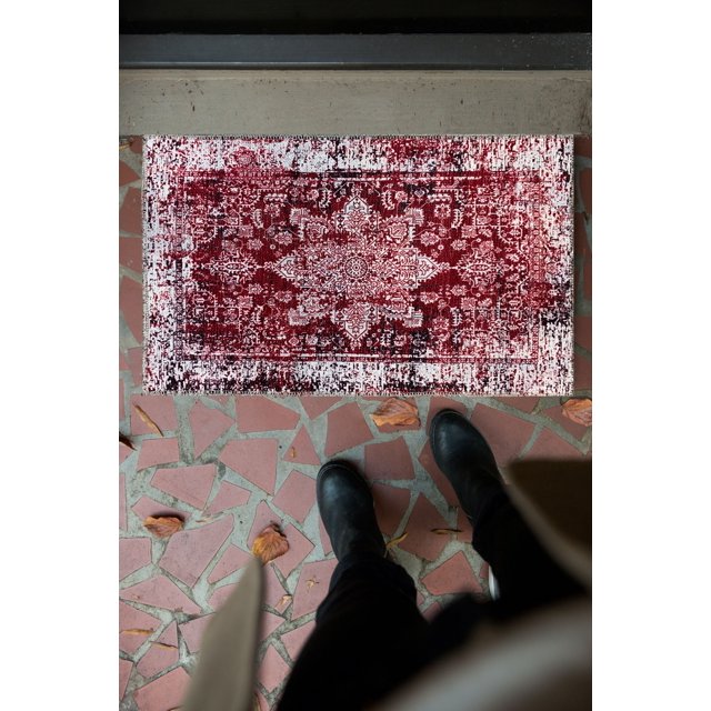 Gloria Door Mat Landing Mat Low Profile Persian Washable Runner Rug Non Slip Mat for Living