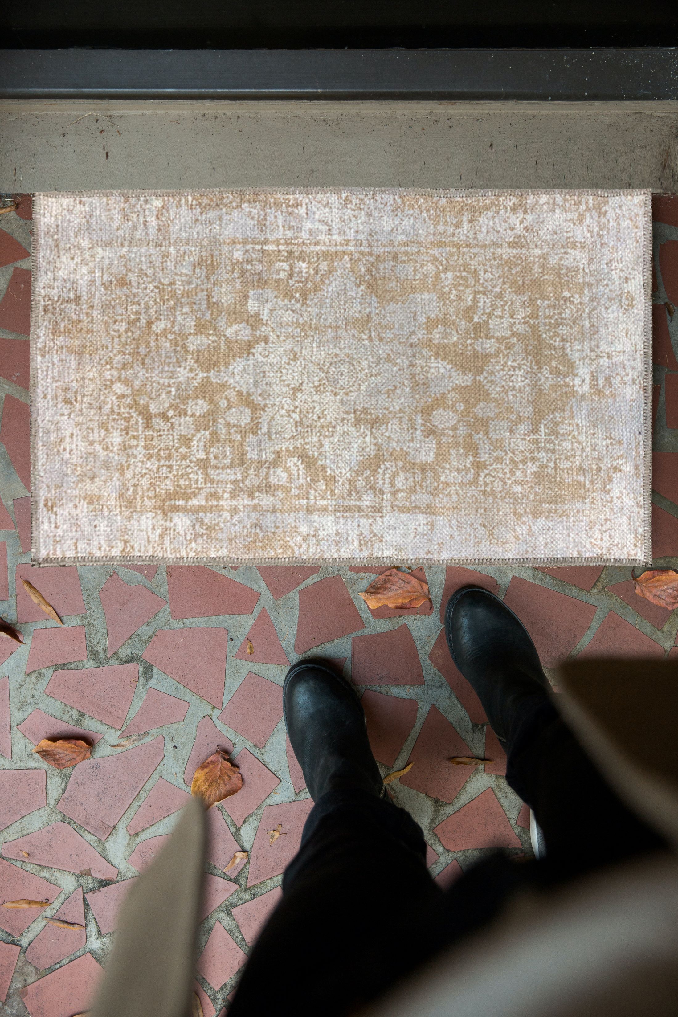 Gloria Door Mat Landing Mat Low Profile Persian Washable Runner Rug