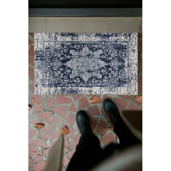 Gloria - Door Mat Landing Mat Low Profile Persian Washable Runner Rug Non Slip Mat for Living Room Foldable Welcome Mats Outdoor