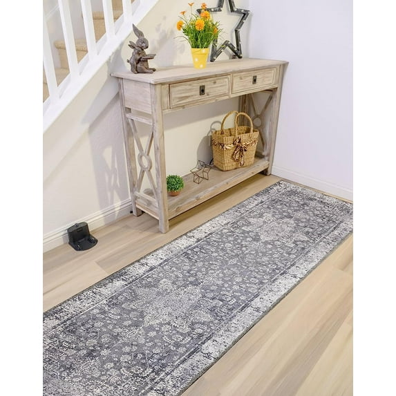 Gloria - Door mat Washable Rug Runner Low Profile Persian Washable Rugs Non Slip Rugs for Living Room Light Weight Outdoor Mat