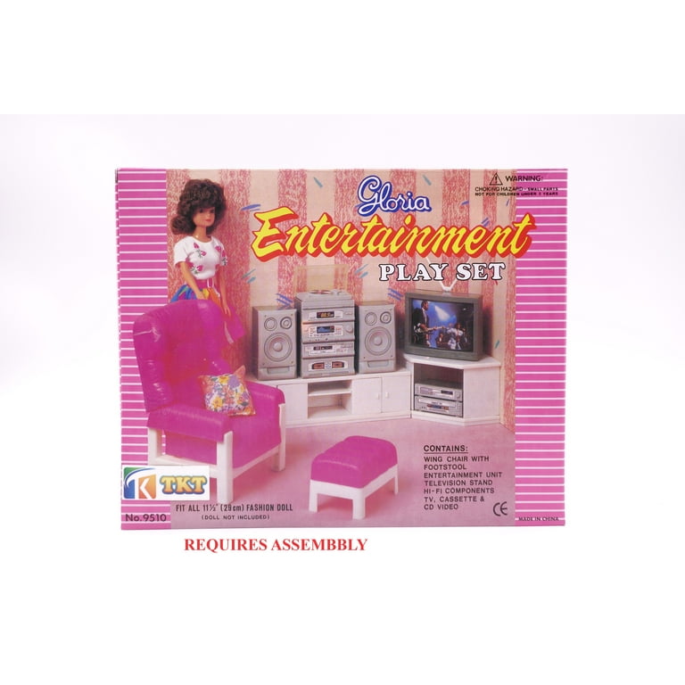 Gloria Entertainment Play Set Arms Chair Doll Furniture with Footstool