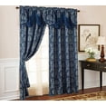 thumbnail image 1 of Gloria Floral/Damask Textured Jacquard 54 x 84 in. Single Rod Pocket Curtain Panel w/Attached 18 in. Valance, 1 of 6