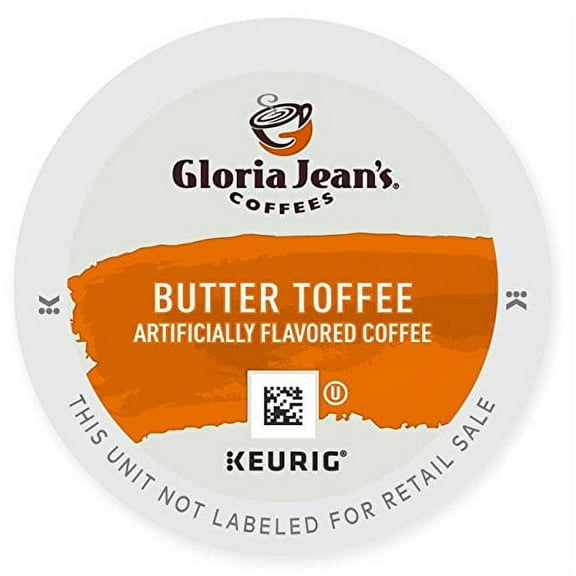 Gloria Jean's Coffees Butter Toffee Medium Roast, Keurig Coffee Pods, 72 Ct (3 Boxes of 24 Ct)