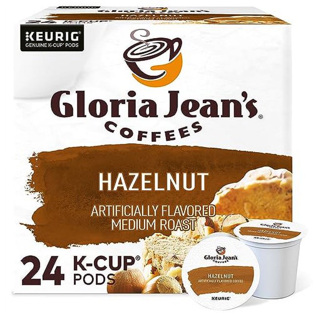 Gloria Jean's Coffees Hazelnut, Single Serve Coffee KCup Pod, Flavored