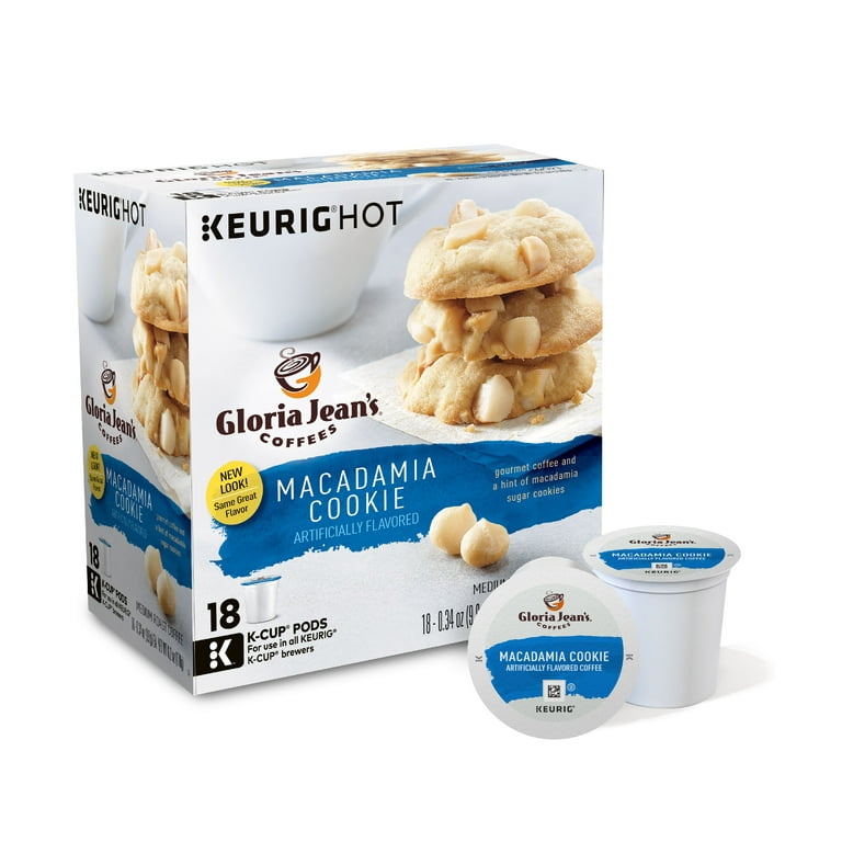 Gloria Jean's Macadamia Cookie Flavored K-Cup Coffee Pods, Medium