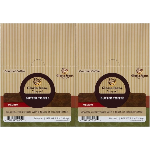 Gloria Jeans Coffees, Butter Toffee, 24 ct K-Cups for Brewers, 2 pk