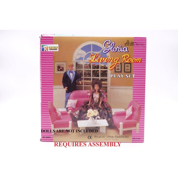 Gloria Living Room Dollhouse Furniture Set for 11.5" Dolls, Includes Love Seat, Sofas, Coffee Table