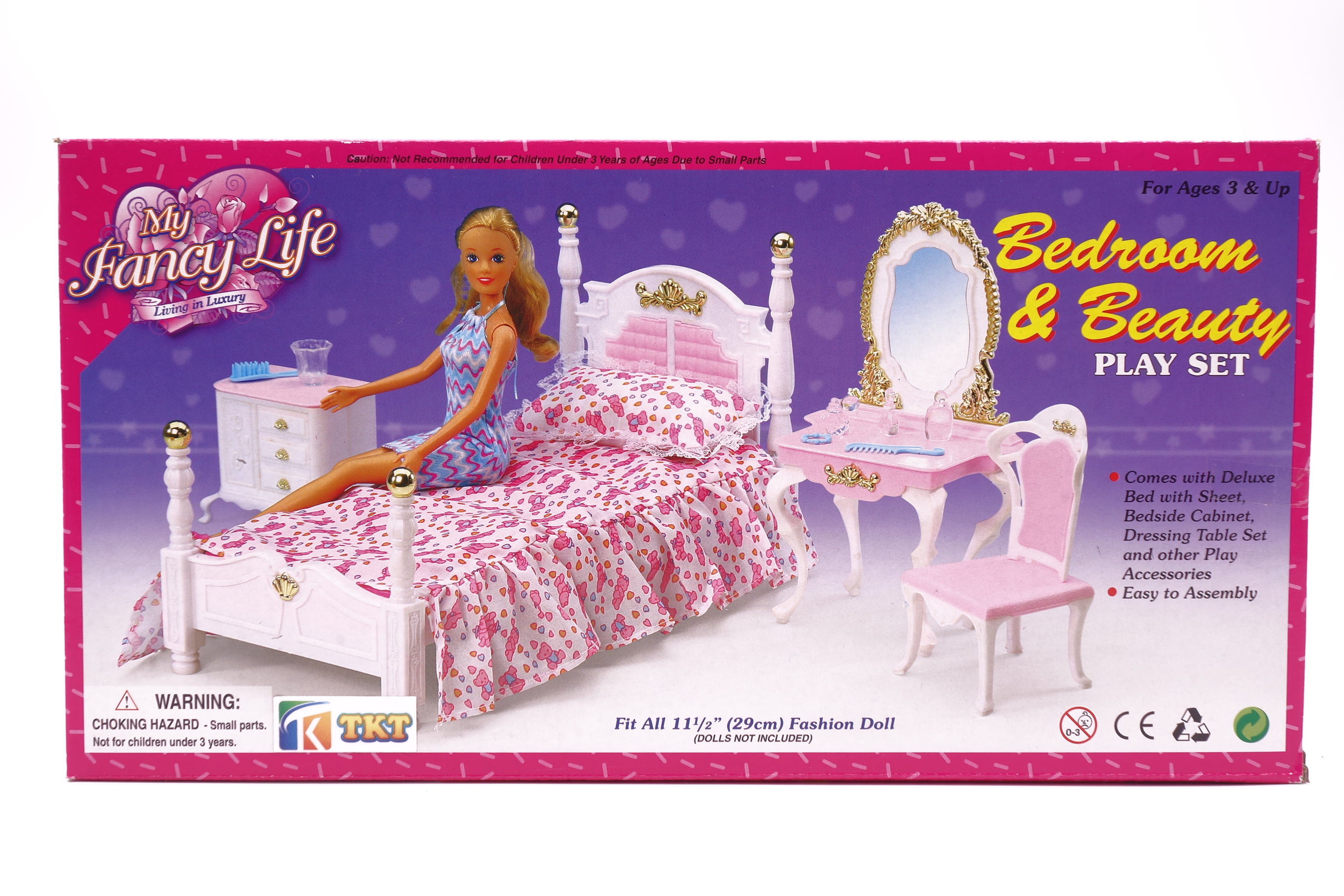 Gloria My Fancy Life Bedroom and Beauty Play Set Dollhouse Furniture