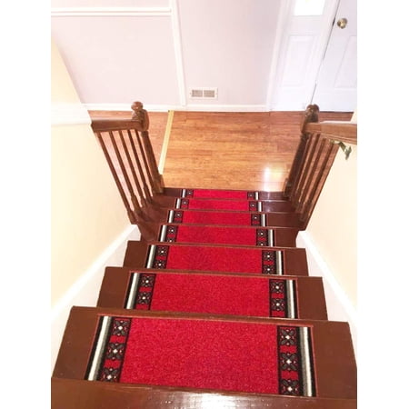 Gloria Non Slip Rubber Back Kitchen Rug Kitchen Runner Kitchen Mat Carpet for Kitchen Anti Slip Stair Treads - 7 Pack (8.5"x26")