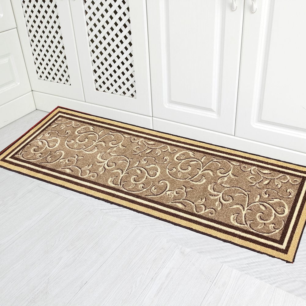 Gloria Non Slip Rubber Back Kitchen Rug Runner Mat for Hallway Non Skid