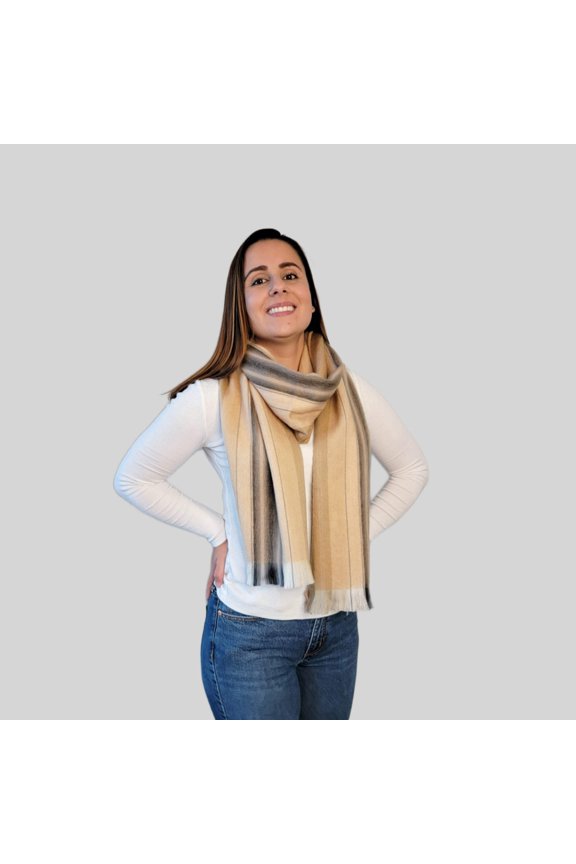 Gloria - Peach Striped Scarf