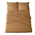 thumbnail image 1 of Gloria Solid Bed Sheet Sets, Queen, Gold, 4-Pieces, 1 of 3