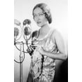 thumbnail image 1 of Gloria Swanson 24x36 Poster by NBC Radio Microphone Rare Image, 1 of 1