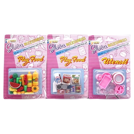 Gloria Utensil and Play Food Accessories for Barbie Dolls