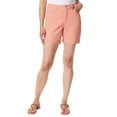 thumbnail image 1 of Gloria Vanderbilt Amanda "6" Denim Shorts Peach Punch 16, 1 of 1