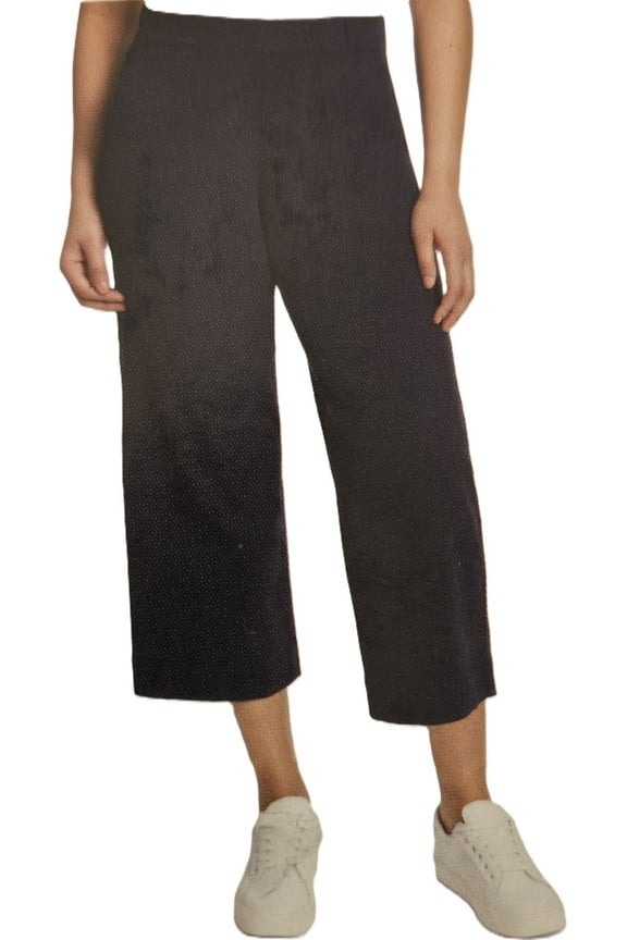 Amanda Shape Effect Womens High Rise Wide Leg Cropped Pants | Navy, 12