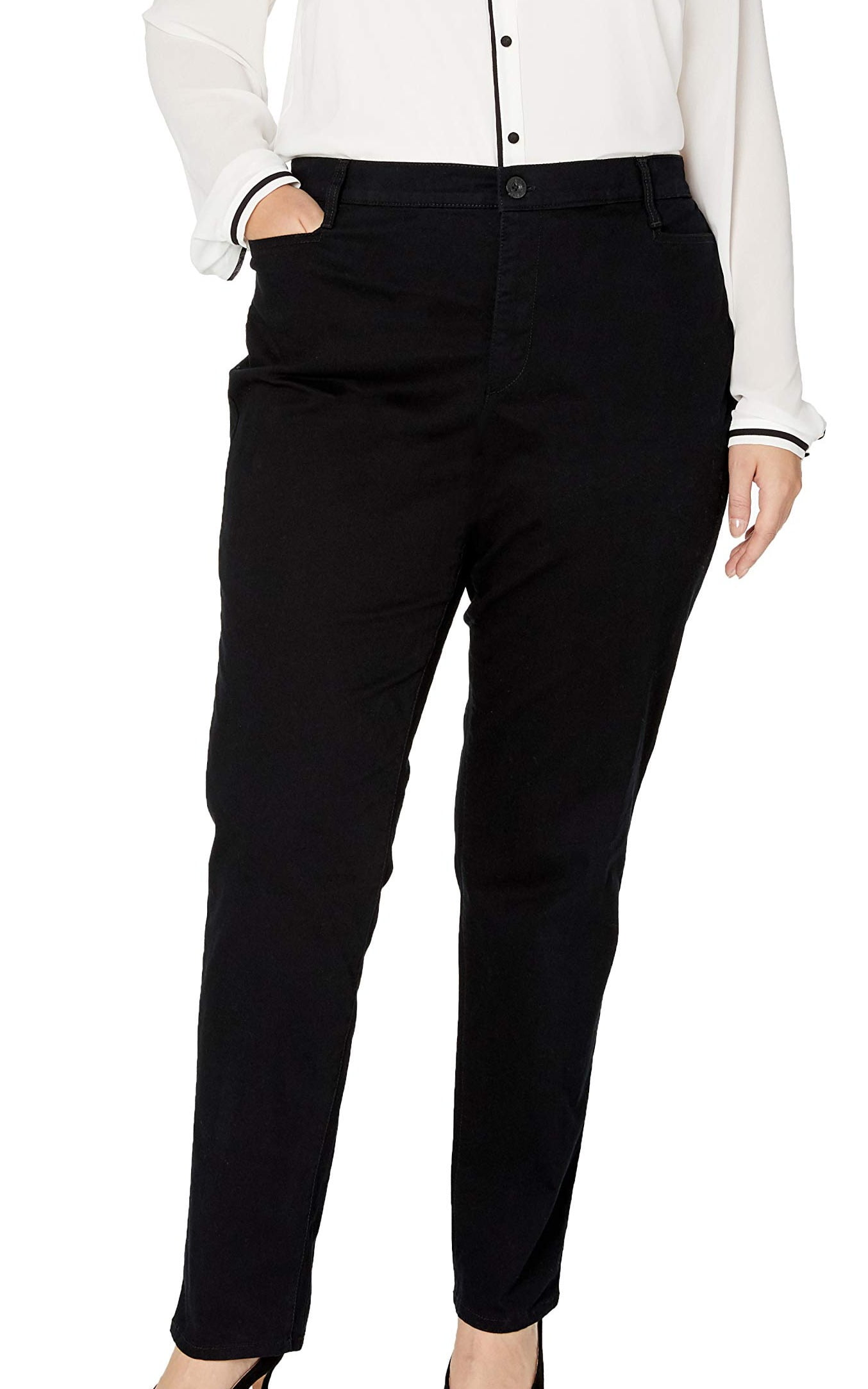 gloria vanderbilt dress pants Trousers WIDE LEG Gloria Vanderbilt Womens Dress Pants 10 Black Blue Stretch