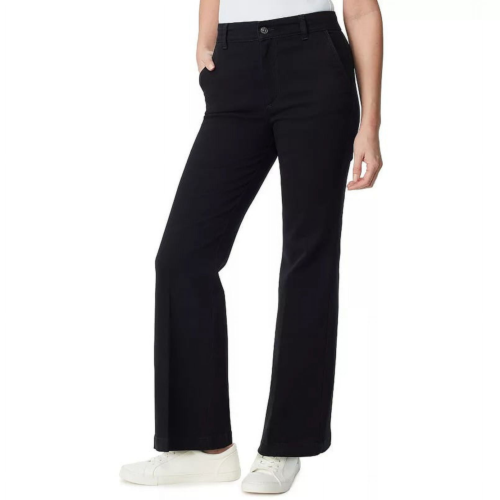Gloria Vanderbilt BLACK Women's Flare Denim Trouser, US 6 Short ...