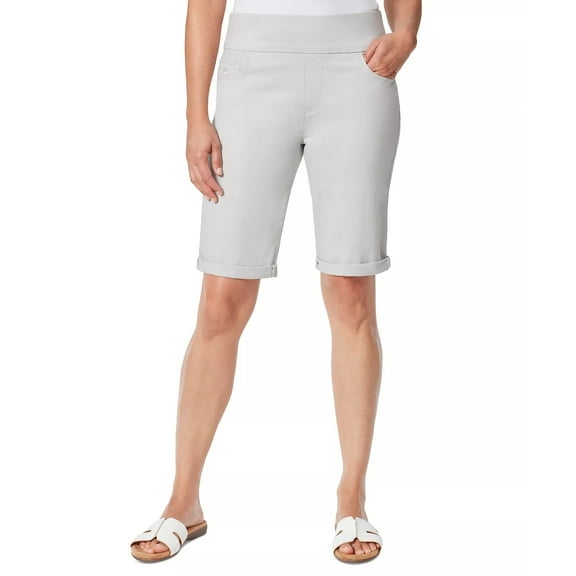 Gloria Vanderbilt DOVE GREY Women's Petite Amanda Pull-on Bermuda Short, US 14P