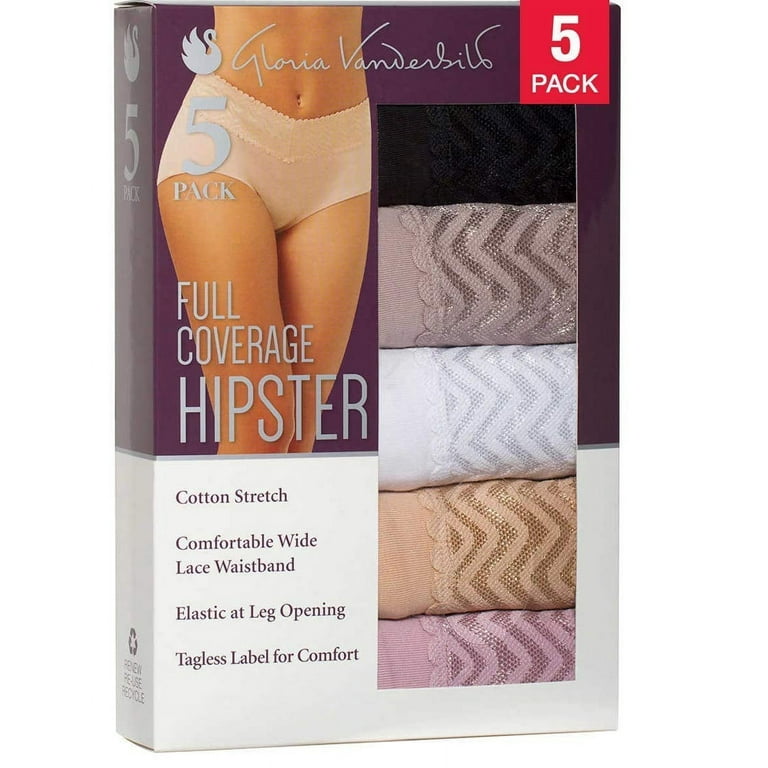 Gloria Vanderbilt Ladies' Hipster with Lace, 5-Pack (L, Fashion