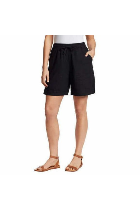 Ladies' Linen Blend Short (Small, Black)