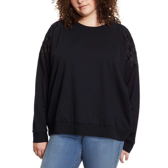 Gloria Vanderbilt Ladies' Pullover With Lace, Black, Size Medium
