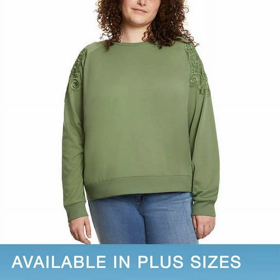 Gloria Vanderbilt Ladies' Pullover with Lace Size: XS, Color: Sage