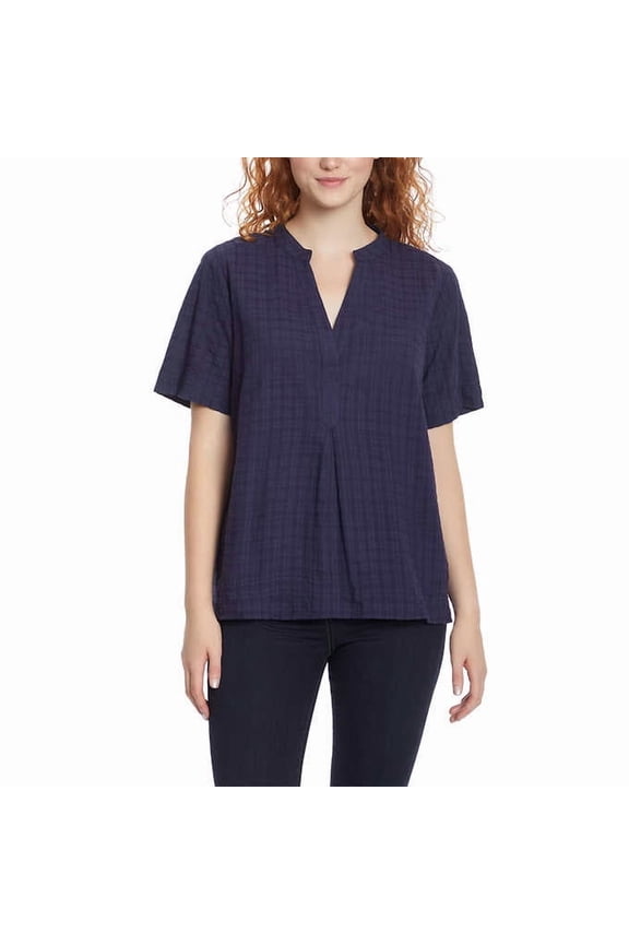 Ladies' Seersucker Popover Size: M, Color: Navy