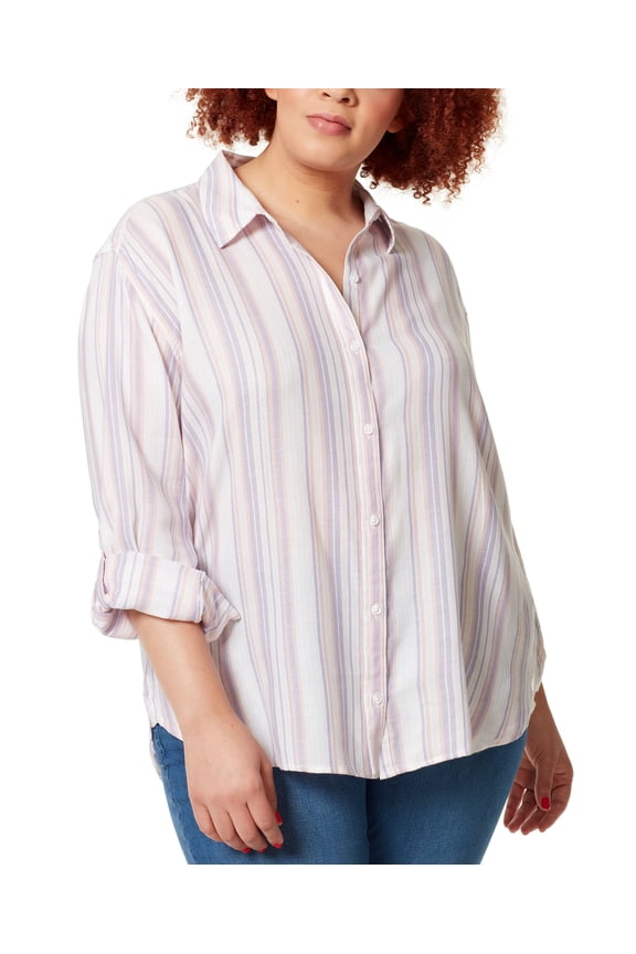 Plus Size Amanda Shirt Ribbon Pink 1X
