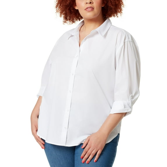 Gloria Vanderbilt Women's Plus Size Amanda Shirt Vintage White 3X