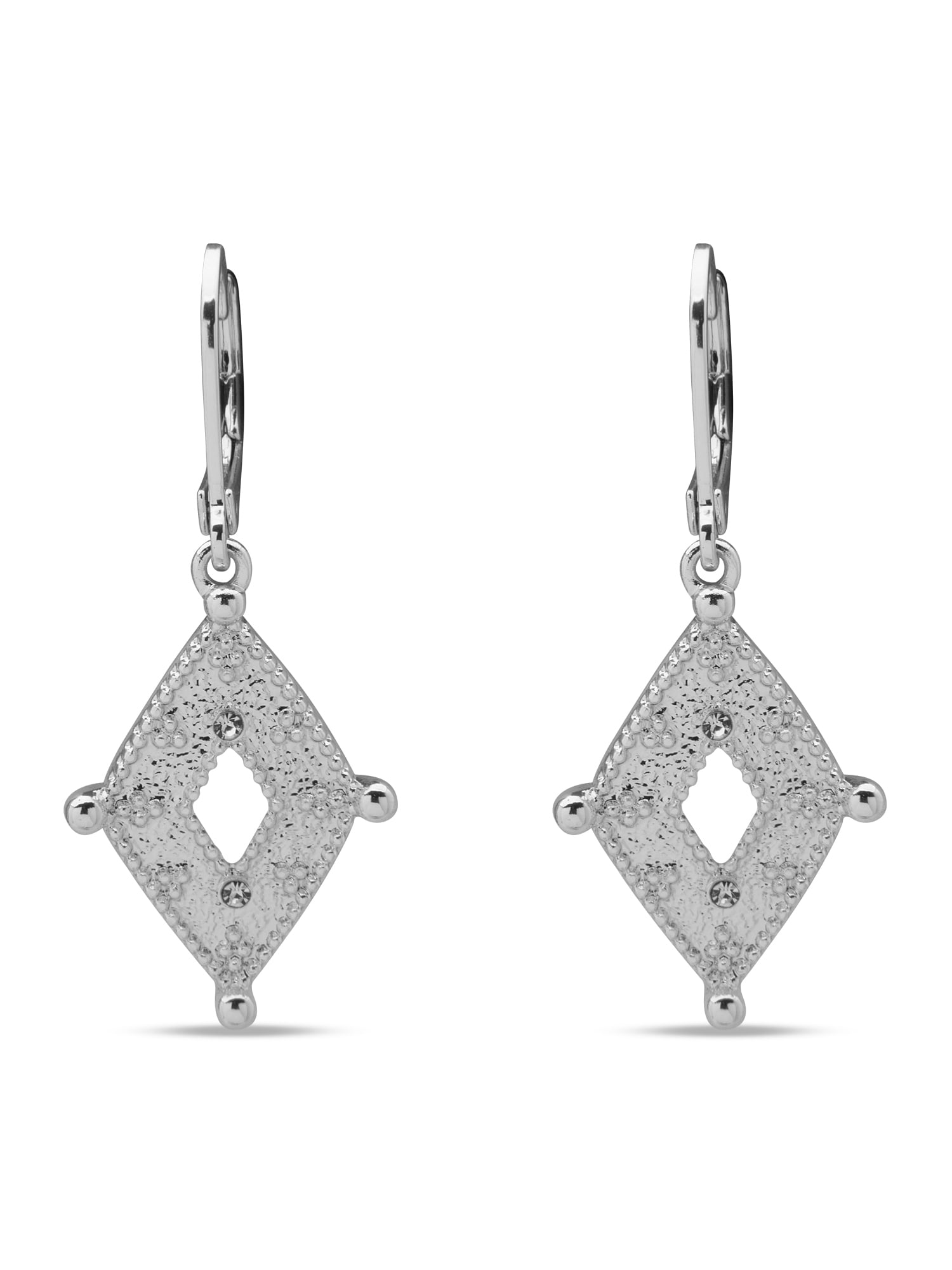 Gloria Vanderbilt Silver Tone Drop Lever-back Earrings