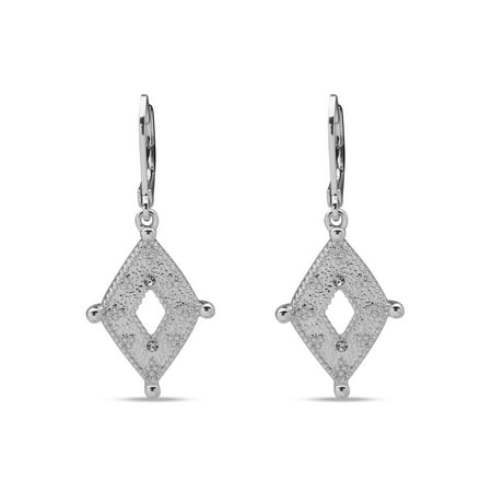 Gloria Vanderbilt Silver Tone Drop Lever-back Earrings