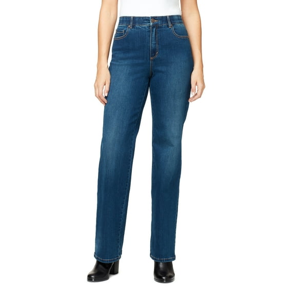 Gloria Vanderbilt Straight-Leg High Rise Cotton Polyester Viscose Elastane Jean (Petite), 1 Count, 1 Pack