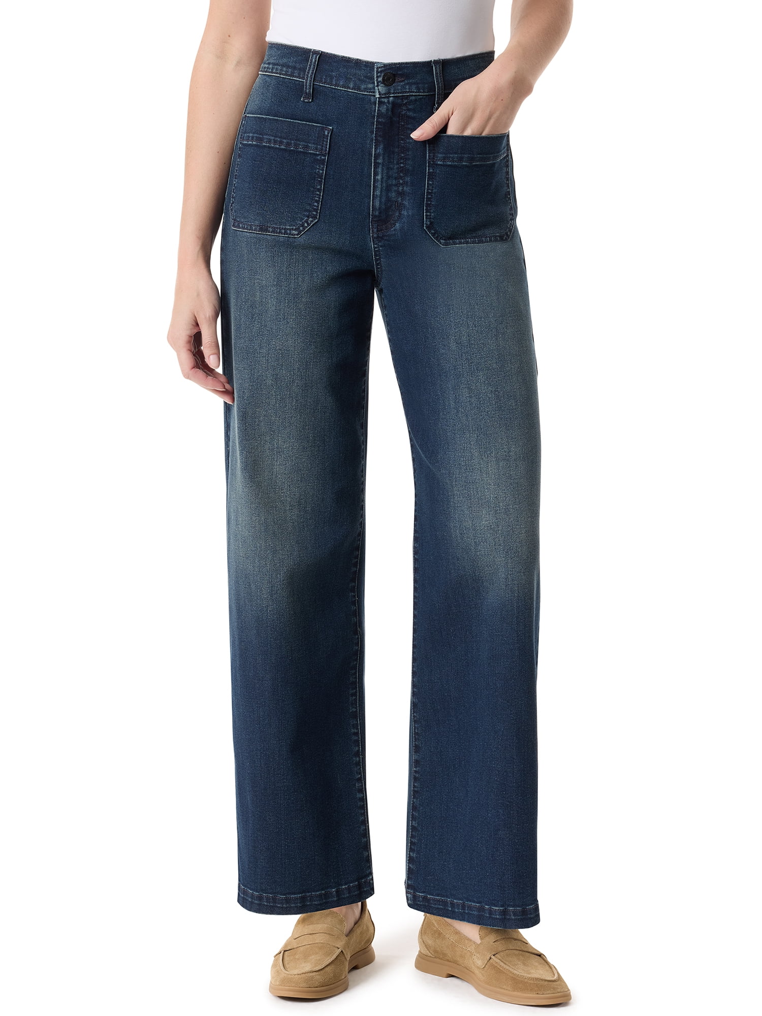 Gloria Vanderbilt Swan Series Women's Patch Pocket Wide Leg Jeans ...
