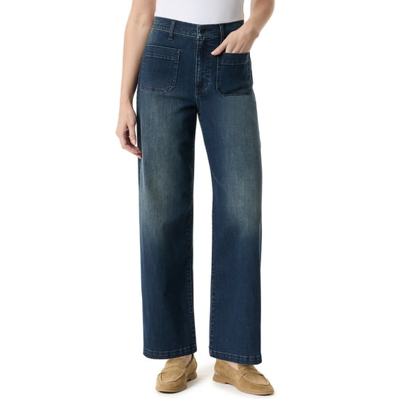 Gloria Vanderbilt Swan Series Women's Patch Pocket Wide Leg Jeans, Sizes 6-18