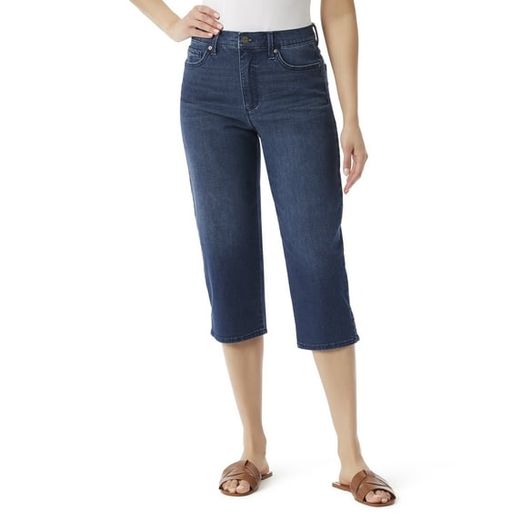 Gloria Vanderbilt Swan Series Women's and Women's Plus Amanda 5 Pocket Capri, 21" Inseam, Sizes 6-18