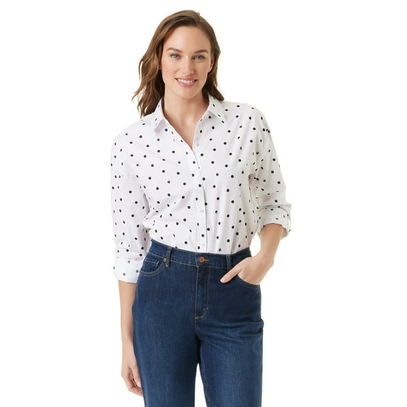 Gloria Vanderbilt Swan Series Women's Amanda Oversized Shirt, Sizes S-XXXL