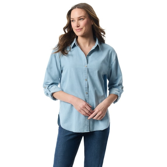 Gloria Vanderbilt Swan Series Women's Amanda Oversized Shirt, Sizes S-XXXL