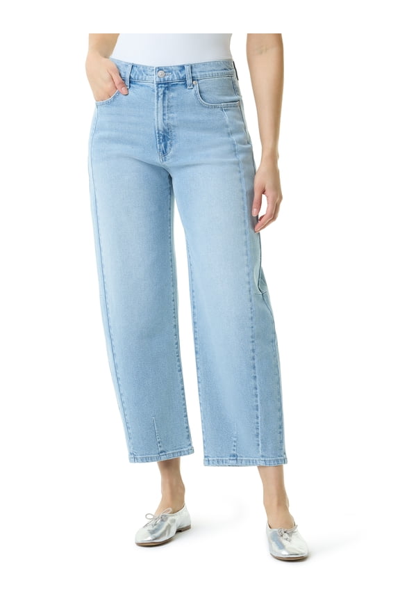 Swan Series Women's High Rise Barrel Leg Jeans, Sizes 2-18