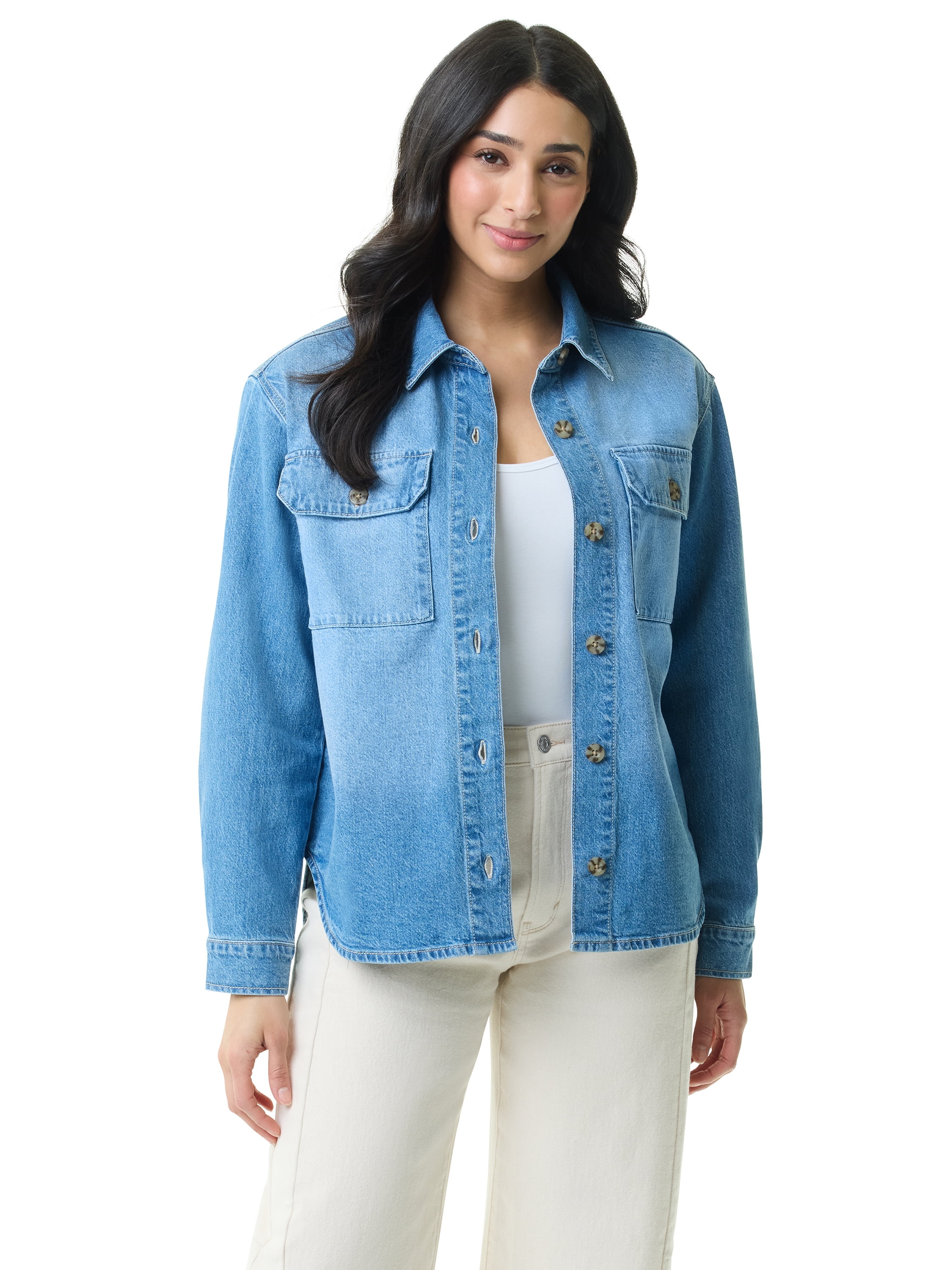 Gloria Vanderbilt Swan Series Women's Denim Shacket, Sizes XS-XXL ...