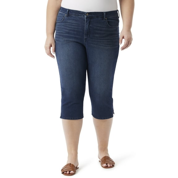 Gloria Vanderbilt Swan Series Women's and Women's Plus Amanda 5 Pocket Capri, 21" Inseam, Sizes 6-18
