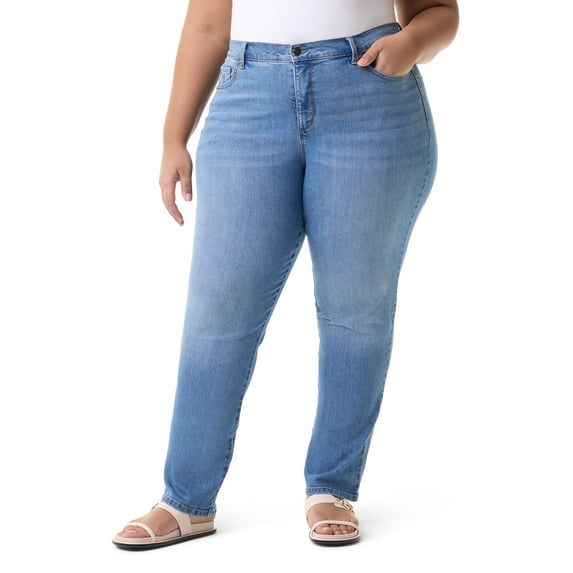 Gloria Vanderbilt Swan Series Women's Plus Amanda 5 Pocket Jeans, Sizes 16W-24W